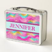 Helder gekleurde metalen lunchbox (Achterkant)