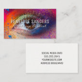 Helder gekleurde mode make-up | Vrouwenoog Visitekaartje (Voorkant / Achterkant)