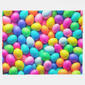 Helder gekleurde Paasei/Lente Fleece Deken (Voorkant (Horizontaal))