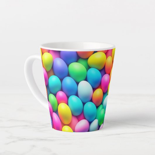 Helder gekleurde Paasei/Lente Latte Mok (Linkerhoek)