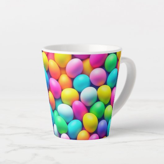 Helder gekleurde Paasei/Lente Latte Mok (Rechterhoek)