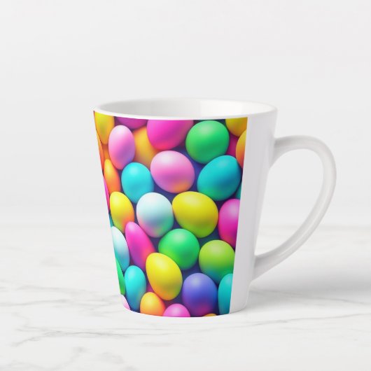 Helder gekleurde Paasei/Lente Latte Mok (Rechts)