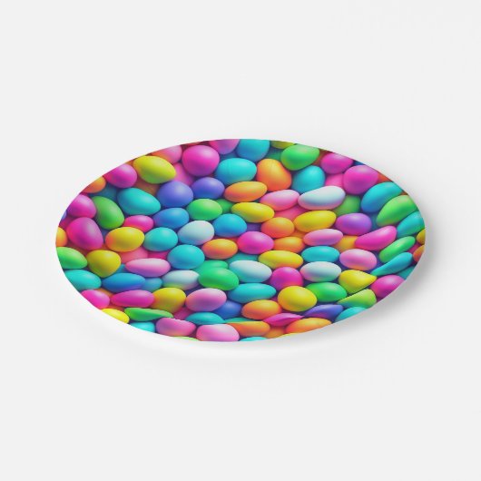 Helder gekleurde Paasei/Lente Papieren Bordje (Gekanteld)