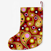 Helder gekleurde Paisley gepersonaliseerd Kleine Kerstsok (Achterkant)