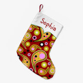 Helder gekleurde Paisley gepersonaliseerd Kleine Kerstsok (Voorkant (Hangend))