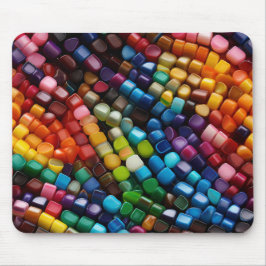 HELDER GEKLEURDE PLASTIC KRALEN MUISMAT