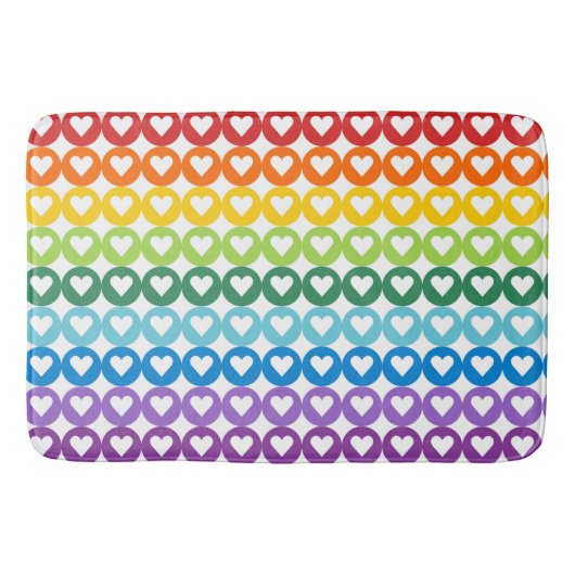 HELDER GEKLEURDE REGENBOOGHARTEN IN CIRKELS BADMAT (Voorkant)