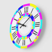 Helder Gekleurde Roze Blauw, Gele Jigsaw Puzzle Ar Grote Klok (Hoek)