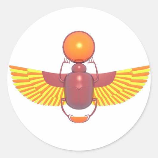 Helder gekleurde Scarab Ronde Sticker (Voorkant)