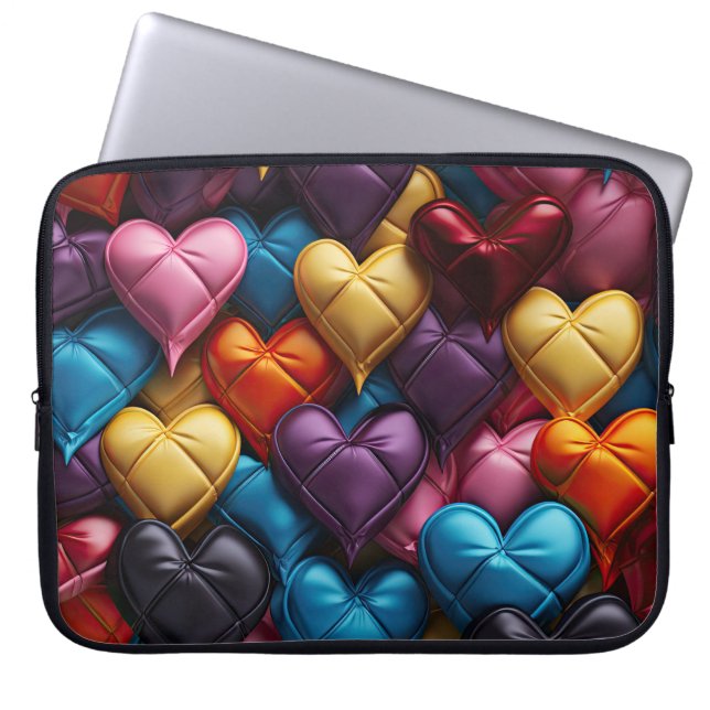 HELDER GEKLEURDE VALENTIJN LIEFDE HARTEN LAPTOP SLEEVE (Voorkant)