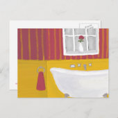 Helder gekleurde Weg in Roos en Geel Briefkaart (Voorkant / Achterkant)