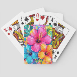 HELDER GEKLEURDE ZOMERHIBISCUSBLOEMEN POKERKAARTEN