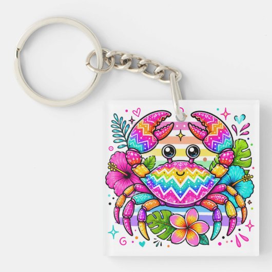 HELDER GEKLEURDE ZOMERTHEMA'S SLEUTELHANGER (Voorkant)