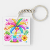 HELDER GEKLEURDE ZOMERTHEMA'S SLEUTELHANGER (Achterkant)