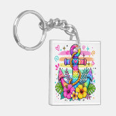 HELDER GEKLEURDE ZOMERTHEMA'S SLEUTELHANGER (Voorkant Links)