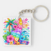 HELDER GEKLEURDE ZOMERTHEMA'S SLEUTELHANGER (Achterkant)
