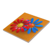 Helder gekleurde zonnebloempitatie tegeltje (Zijkant)