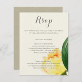 HELDER GELE AQUELEURFLORALE TROUWKAART RSVP (Voorkant / Achterkant)