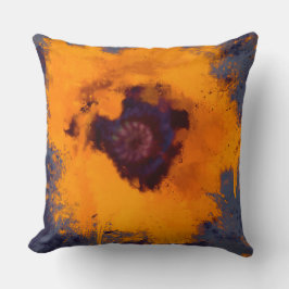 Helder Gele Bloem Schilderij Blauw Grijze Achtergr Kussen