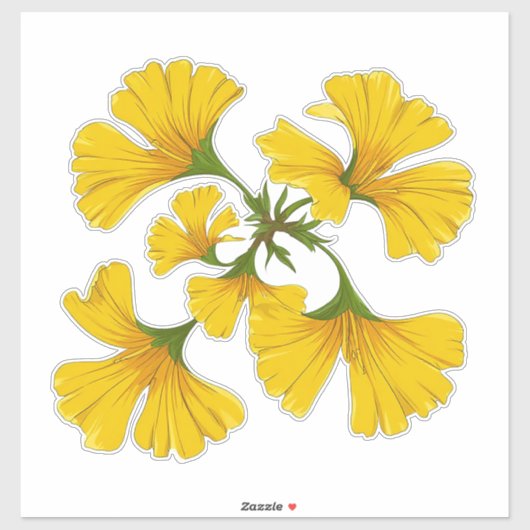 Helder Gele Bloemcluster Sticker (Vel)