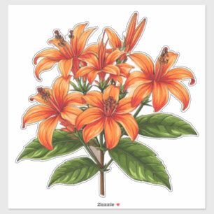 Helder gele bloemen met weelderige groene bladeren sticker