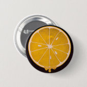 helder gele citroenschijf ronde button 5,7 cm (Voorkant /achterkant)