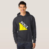 Helder Gele Wig Wit Pickleball Motto Op Grijs Hoodie (Voorkant volledig)