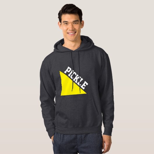Helder Gele Wig Wit Pickleball Motto Op Grijs Hoodie (Voorkant volledig)