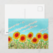 Helder Gele Zonnebloemen Briefkaart (Voorkant / Achterkant)