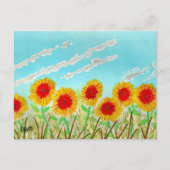 Helder Gele Zonnebloemen Briefkaart (Voorkant)