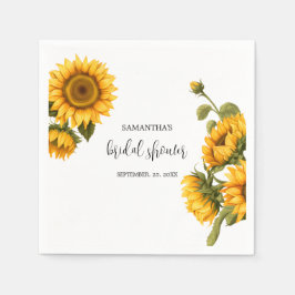 Helder gele zonnebloemen Bruidsuitnodiging Servet