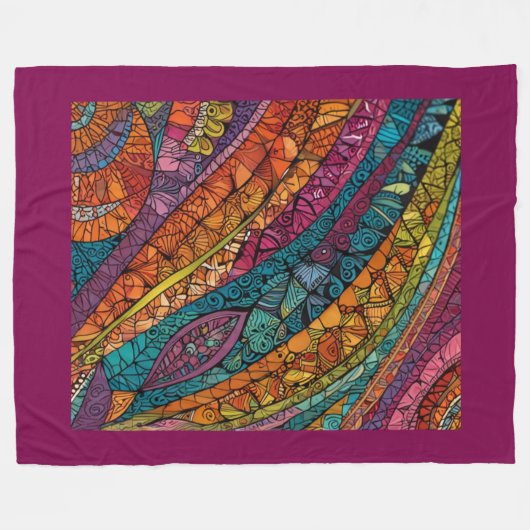Helder geometrisch Abstract meesterwerk Fleece Deken (Voorkant (Horizontaal))