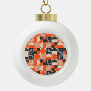 Helder geometrisch kleurenblokpatroon. keramische bal ornament