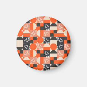 Helder geometrisch kleurenblokpatroon. magneet
