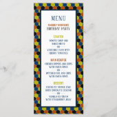 Helder geometrisch patroon, modern verjaardagsmenu menu (Voorkant)