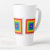 Helder geometrisch popart latte mok (Rechterhoek)