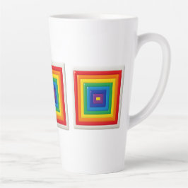 Helder geometrisch popart latte mok