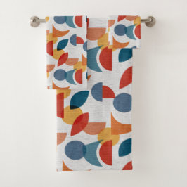 Helder geometrisch retro Abstract Mideeuwse Modern Bad Handdoek