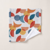 Helder geometrisch retro Abstract Mideeuwse Modern Bad Handdoek (Wasdoekje)