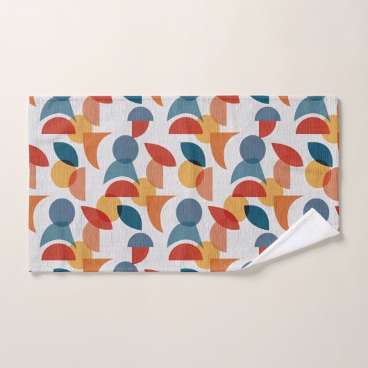Helder geometrisch retro Abstract Mideeuwse Modern Bad Handdoek (Handdoek)