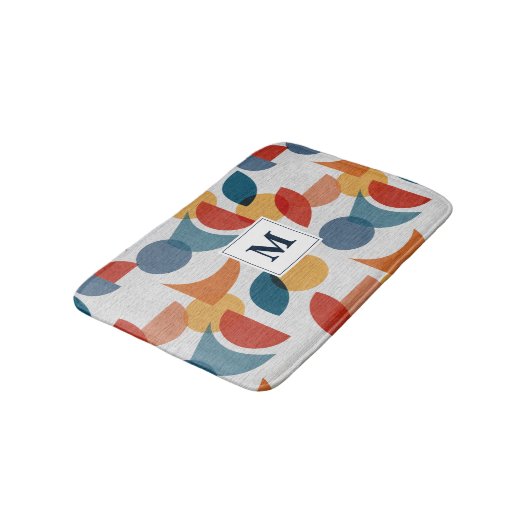 Helder geometrisch retro Abstract Mideeuwse Modern Badmat (Gekanteld)