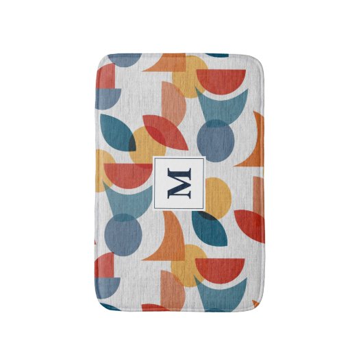 Helder geometrisch retro Abstract Mideeuwse Modern Badmat (Voorkant Verticaal)
