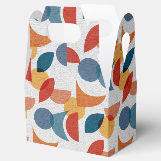 Helder geometrisch retro Abstract Mideeuwse Modern Bedankdoosjes (Geopend)