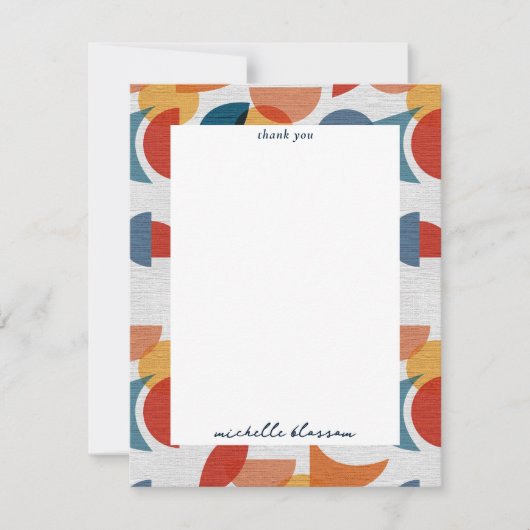 Helder geometrisch retro Abstract Mideeuwse Modern Bedankkaart (Voorkant)