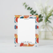 Helder geometrisch retro Abstract Mideeuwse Modern Bedankkaart (Staand voorkant)