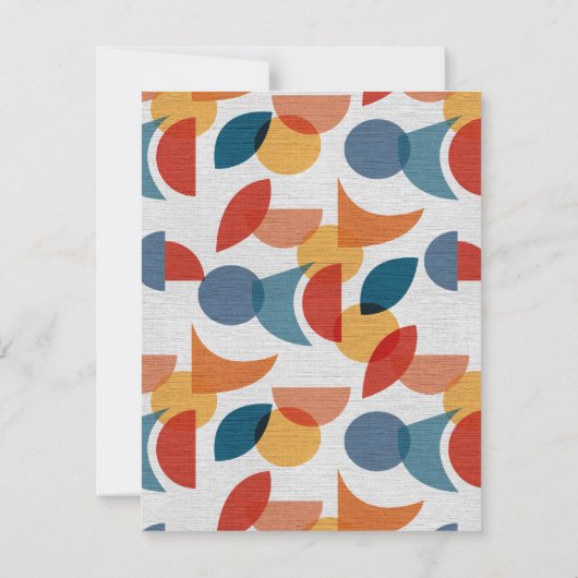 Helder geometrisch retro Abstract Mideeuwse Modern Bedankkaart (Achterkant)