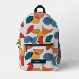 Helder geometrisch retro Abstract Mideeuwse Modern Bedrukte Rugzak