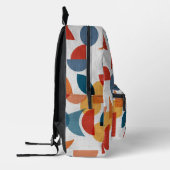 Helder geometrisch retro Abstract Mideeuwse Modern Bedrukte Rugzak (Links)