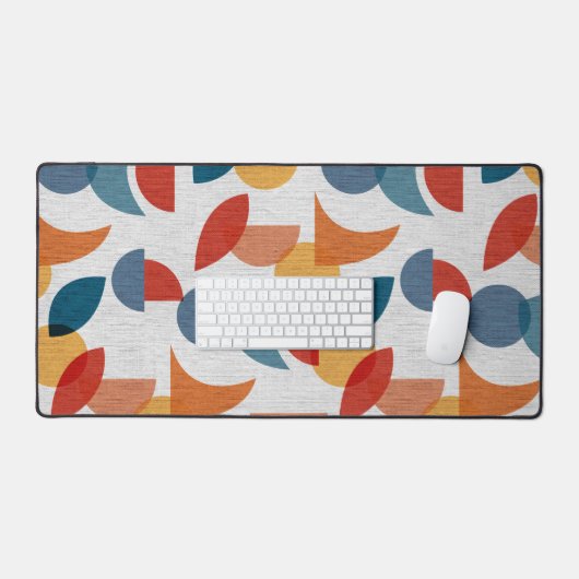 Helder geometrisch retro Abstract Mideeuwse Modern Bureaumat (Keyboard & Muis)