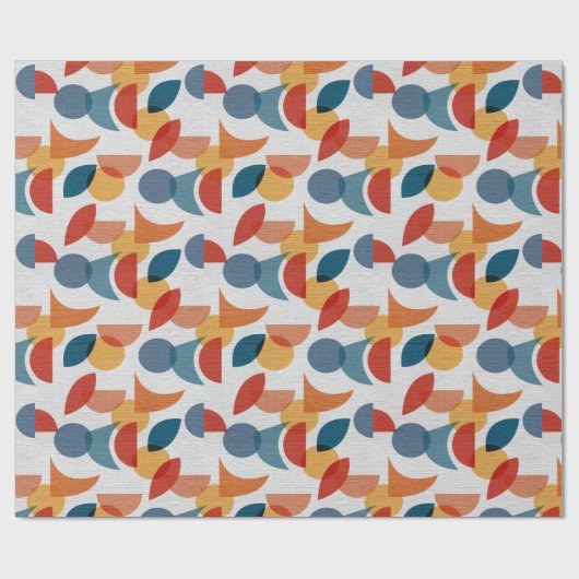 Helder geometrisch retro Abstract Mideeuwse Modern Cadeaupapier (Vlak)
